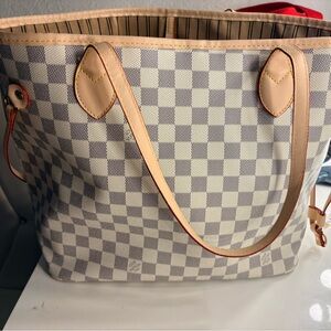 Checkered Tote Bag - Cream and Tan